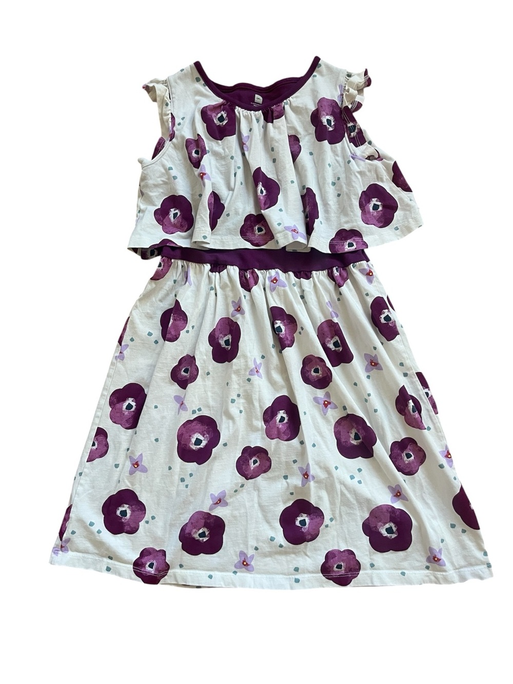 Tea Collection Cosmic Berry Floral Tiered Dress